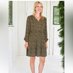 Matilda Jane Olive Green Floral Long Sleeve Dress